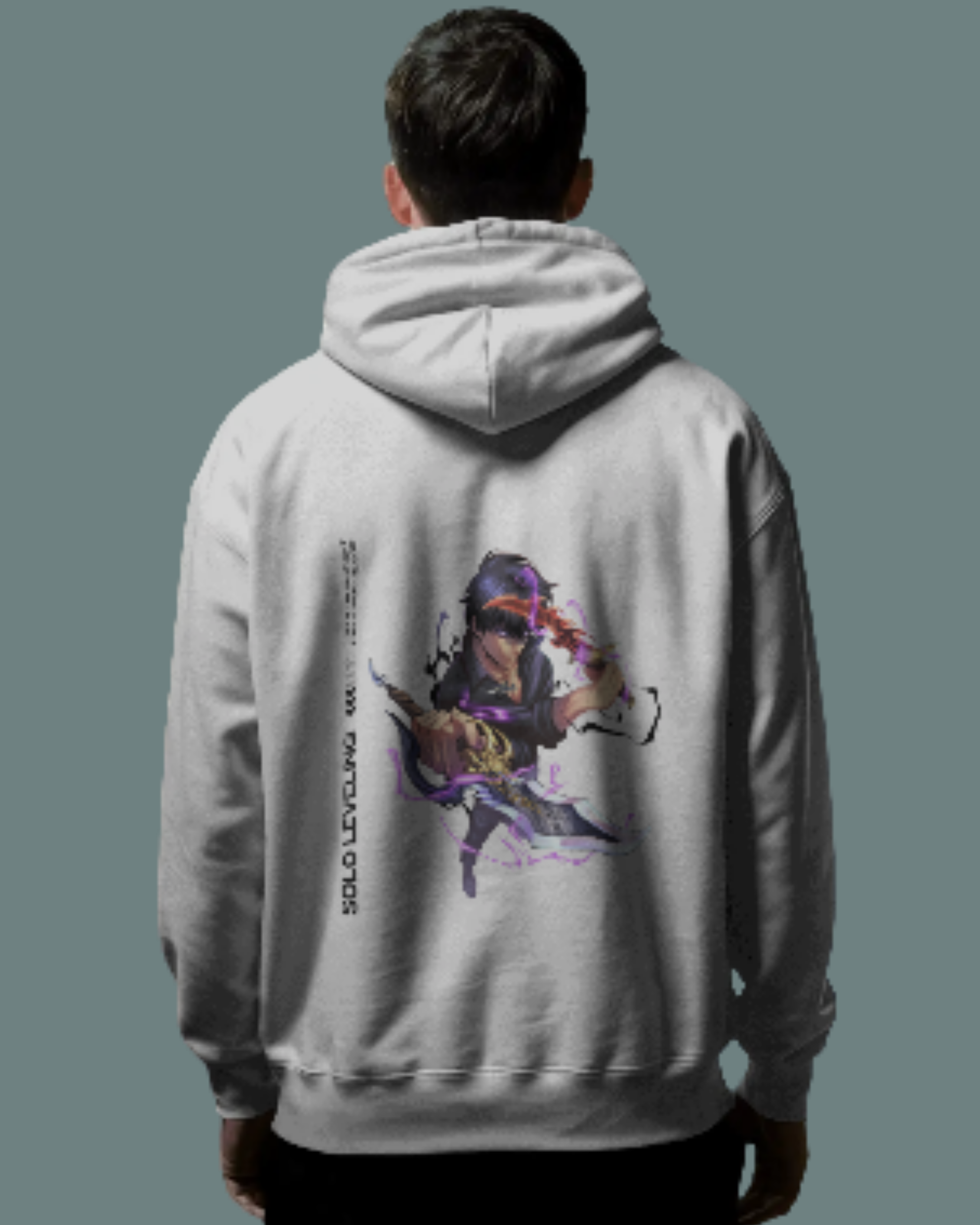 Anime Zip Hoodie hoodie regular fit cotton fabric heavyweight fabric graphic print printed design anime inspired design detail view by HAViT Apparel