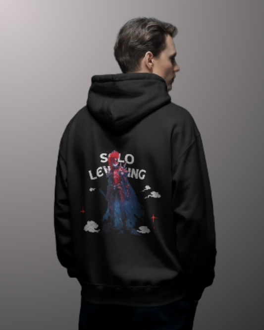 Anime Oversized Hoodie hoodie oversized fit cotton fabric heavyweight fabric printed design anime inspired design detail view by HAViT Apparel