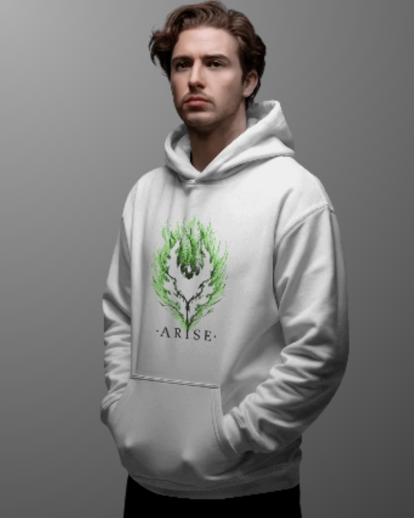Anime Oversized Hoodie hoodie oversized fit cotton fabric heavyweight fabric printed design anime inspired design detail view by HAViT Apparel