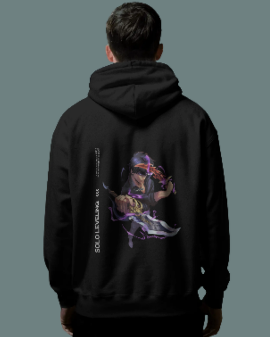 Anime Zip Hoodie hoodie regular fit cotton fabric heavyweight fabric graphic print printed design anime inspired design detail view by HAViT Apparel