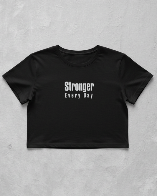 Stronger Everyday Crop Top cotton fabric heavyweight fabric detail view by HAViT Apparel