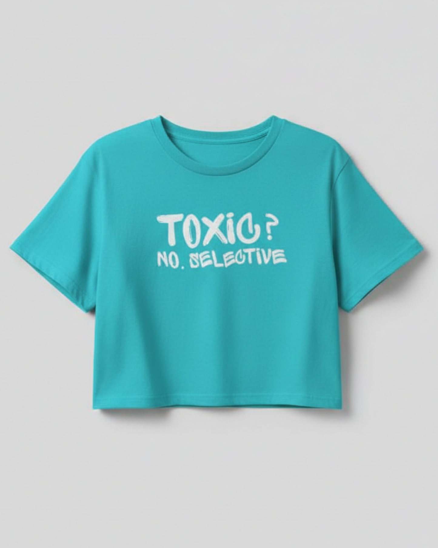 Minimal Toxic Vibes Crop Tee cotton fabric heavyweight fabric detail view by HAViT Apparel