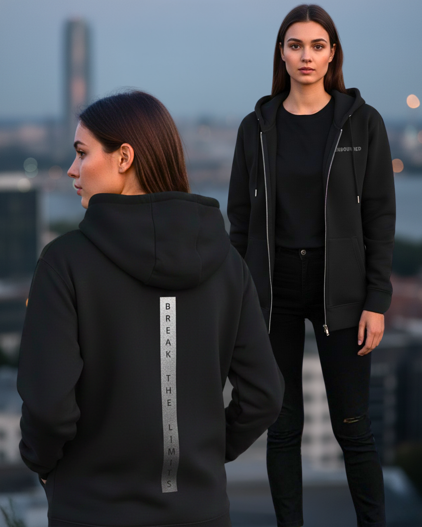 Women's Classic Zip Hoodie – 400 GSM Cotton Blend regular fit cotton fabric heavyweight fabric detail view by HAViT Apparel