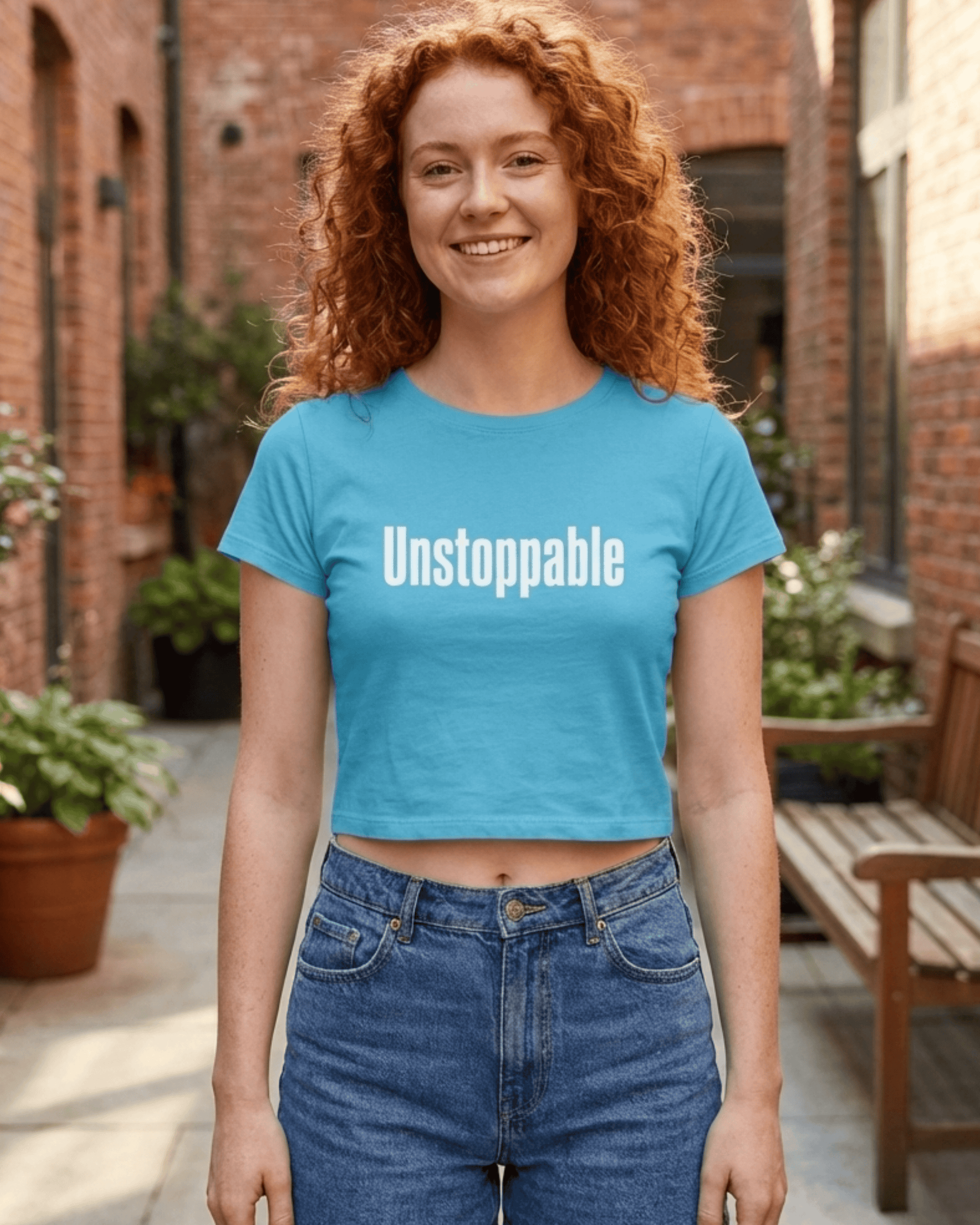 Unstoppable Mode Crop Top cotton fabric heavyweight fabric detail view by HAViT Apparel
