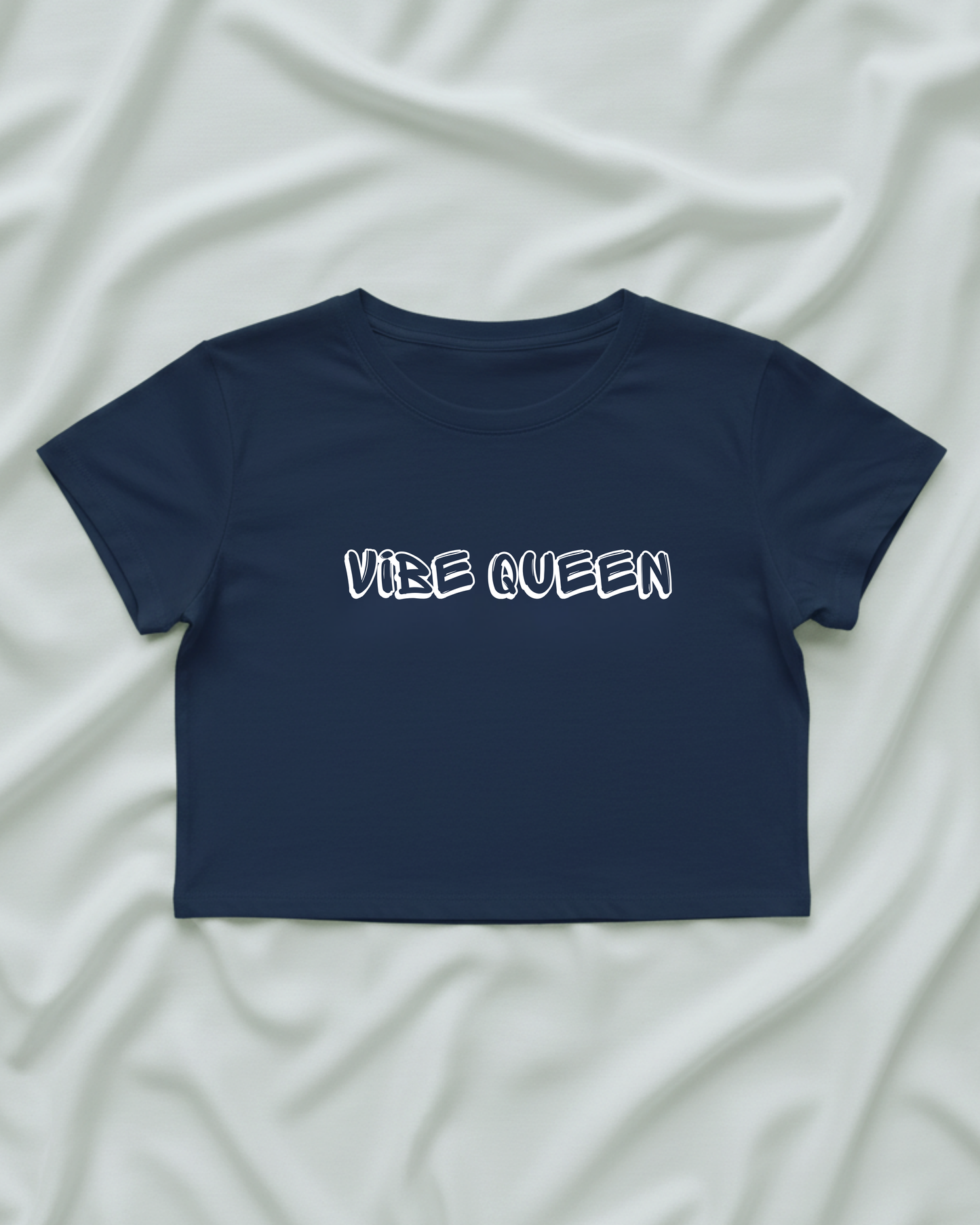 Vibe Queen Crop Top cotton fabric heavyweight fabric detail view by HAViT Apparel